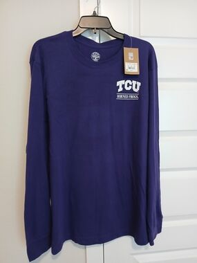 TCU TC Long Sleeve Tee - Purple with White Chest Logo